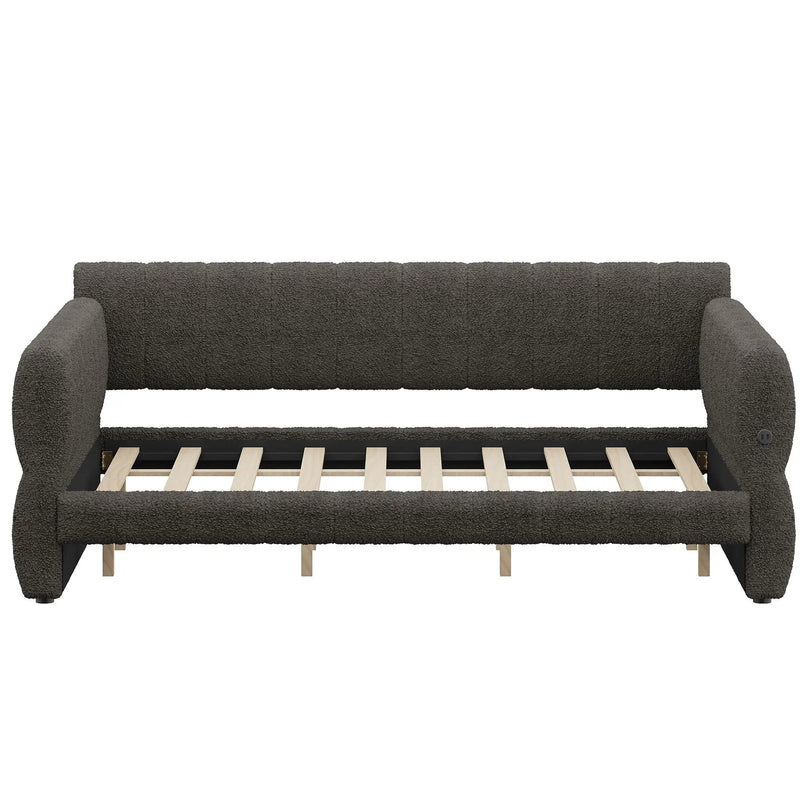 Upholstered Platform Bed With USB Charging