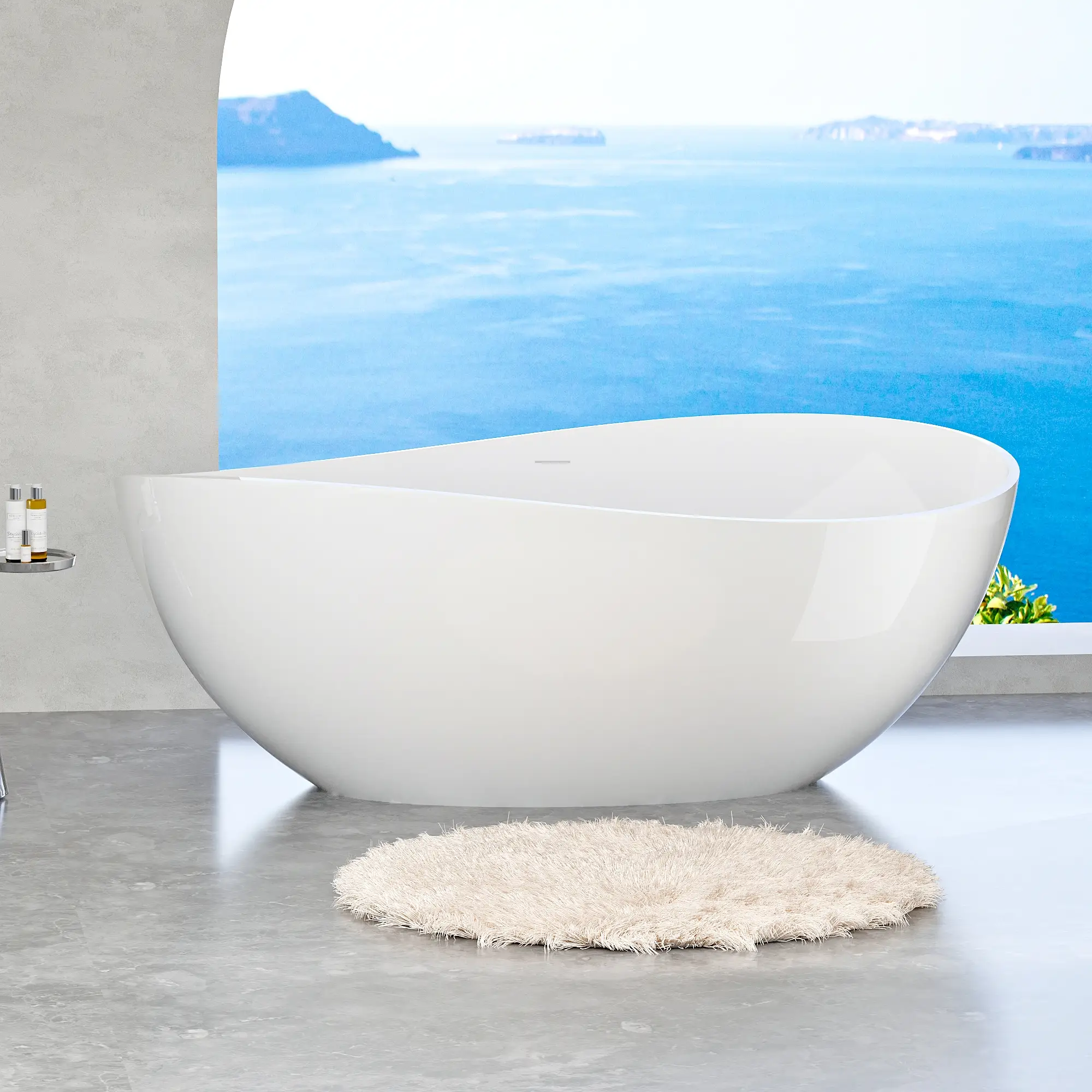 63" Freestanding Solid Surface Bathtub by HouseOfZazla