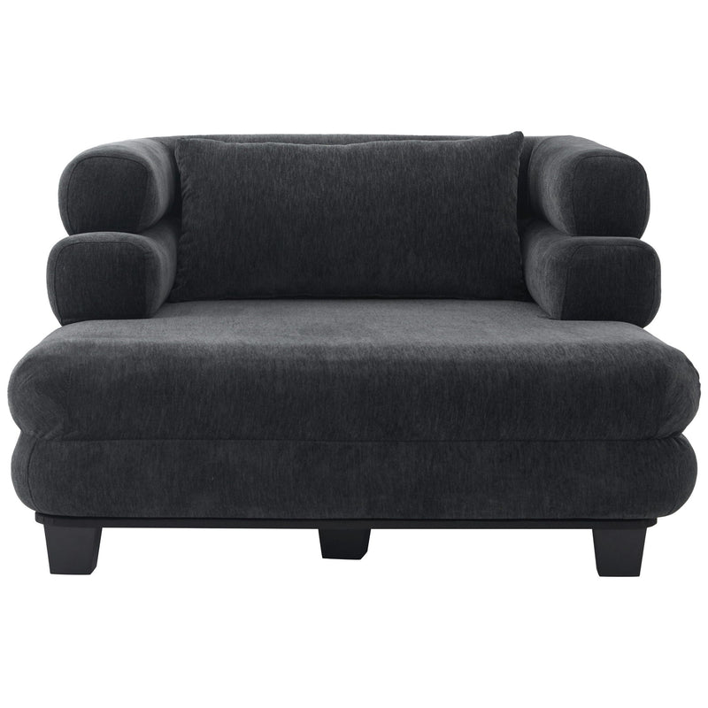 Oversized Chaise Lounge Sofa Bed with Deep Seat and Layered Armrests by HouseOfZazla
