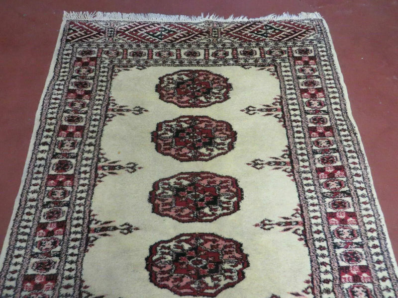 2' 7" x 7' Handmade Finely Knotted Pakistani Turkoman Bokhara Detailed Wool Rug by Jewel Rugs