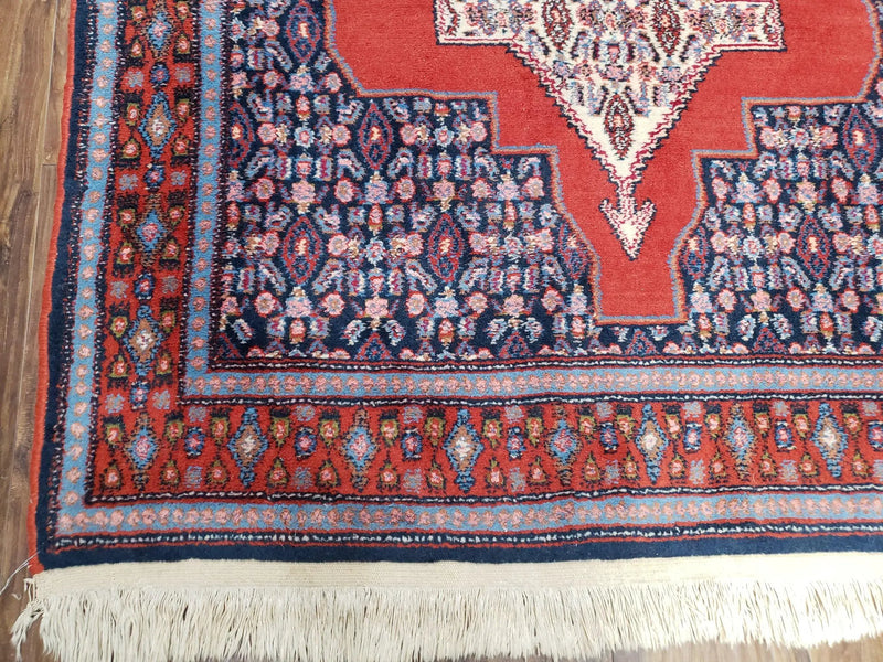 4x6 Western Kurdistan Kurdish Carpet Senneh Wool Area Rug Veg Dyes Red Blue Nice by Jewel Rugs