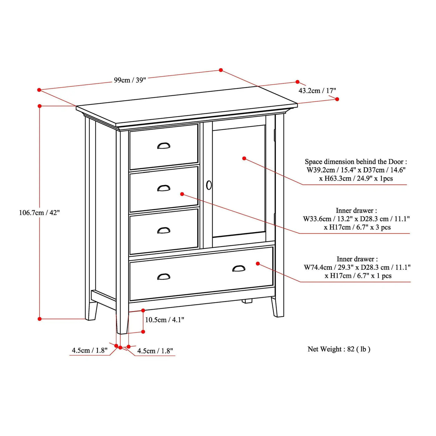 Redmond - Handcrafted Medium Storage Cabinet by Unique Piece Furniture
