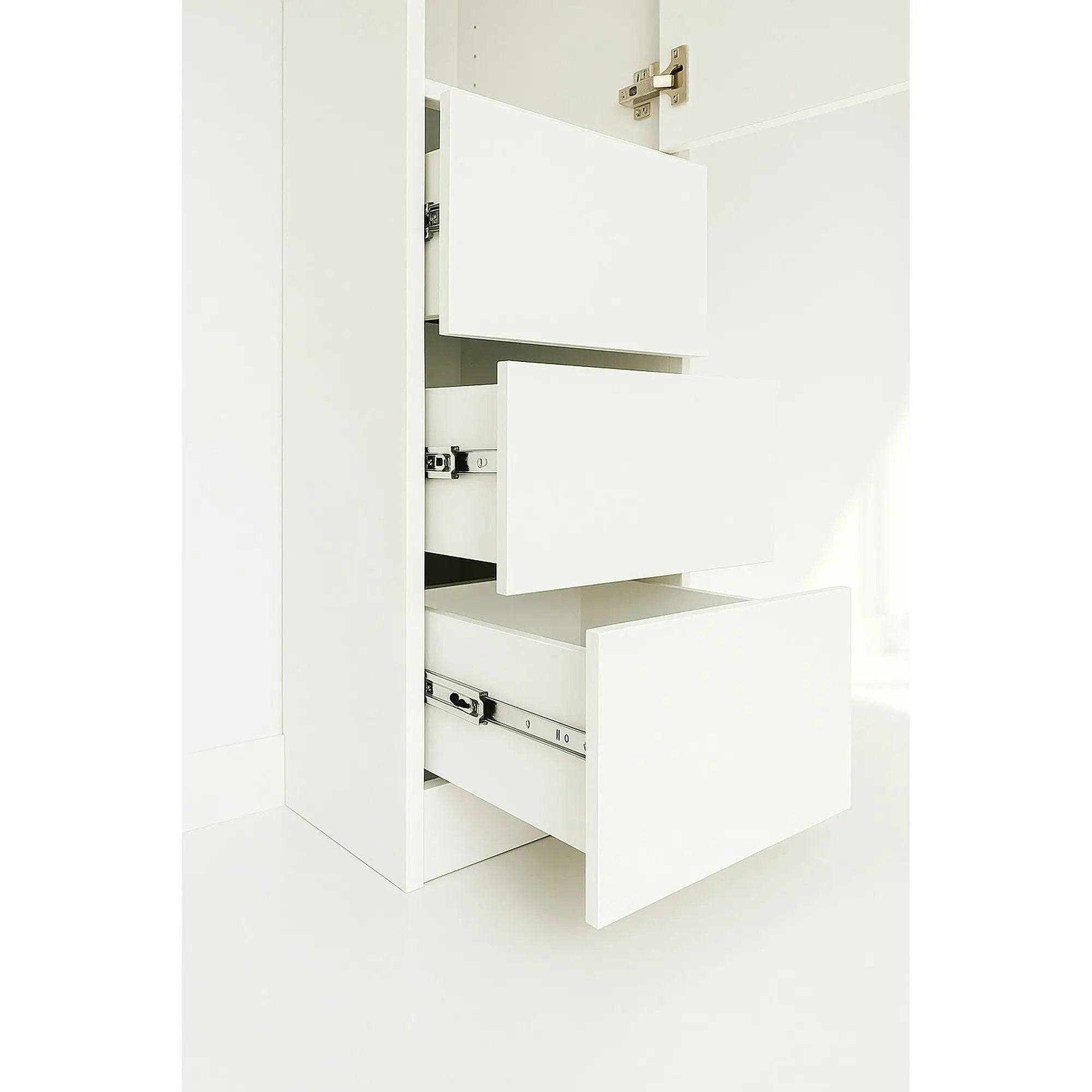 Elise - Modular Closet System With Mirror - White - Wood by HouseOfZazla