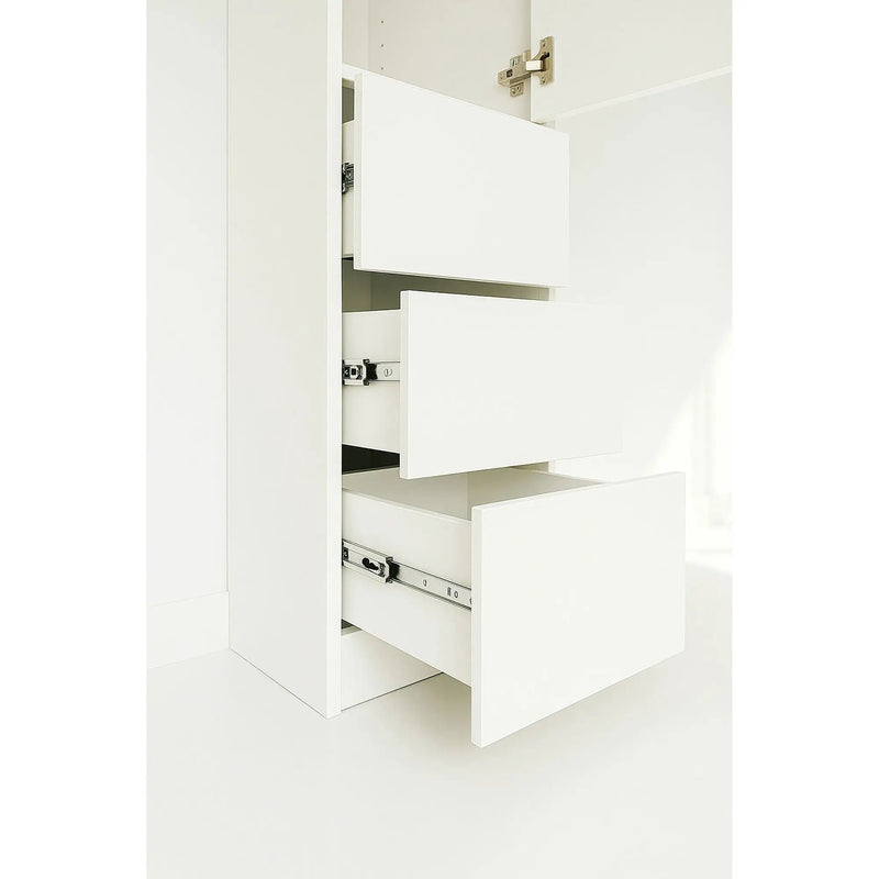 Elise - Modular Closet System With Mirror - White - Wood by HouseOfZazla
