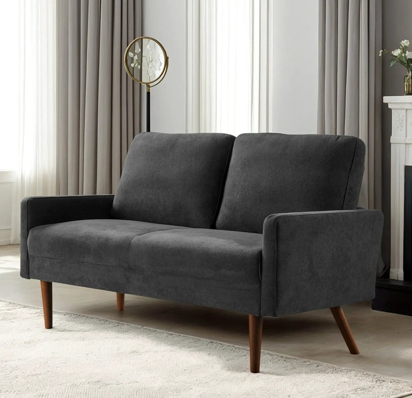 Loveseat Sofa, European Style With Sleek Design, Modern & Vintage Flair, Upholstered 2 Seater Couch by Unique Piece Furniture