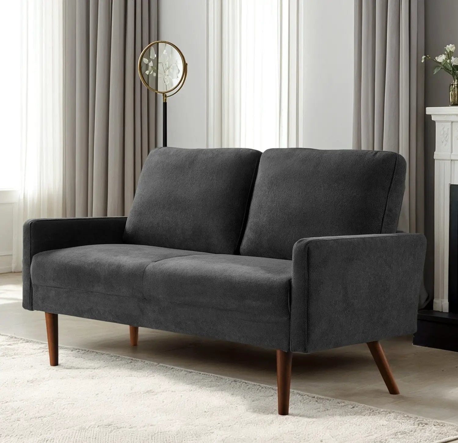 Loveseat Sofa, European Style With Sleek Design, Modern & Vintage Flair, Upholstered 2 Seater Couch by Unique Piece Furniture