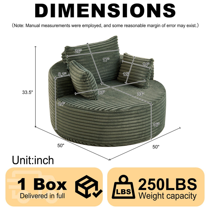 Modern Single Sofa With Backrest Pillow For Living Room by HouseOfZazla
