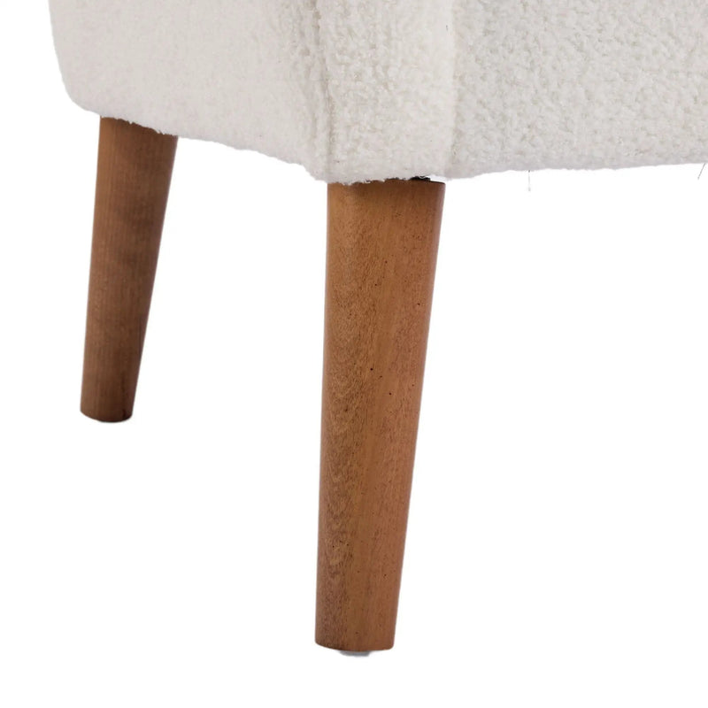 Accent Chair With Birch Wood Legs - White by HouseOfZazla