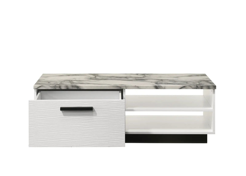 Matilda - Coffee Table With White Faux Marble Top - White by Unique Piece Furniture