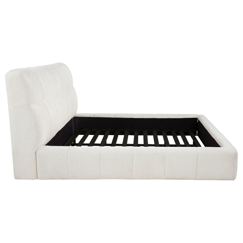 Nollet 48-inch Upholstered Eastern King Platform Bed Cream by Unique Piece Furniture