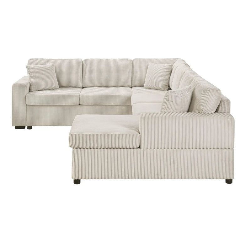 Oversized Sectional U-Shaped Sofa With Chaise Lounge And Three Soft Throw Pillows by HouseOfZazla