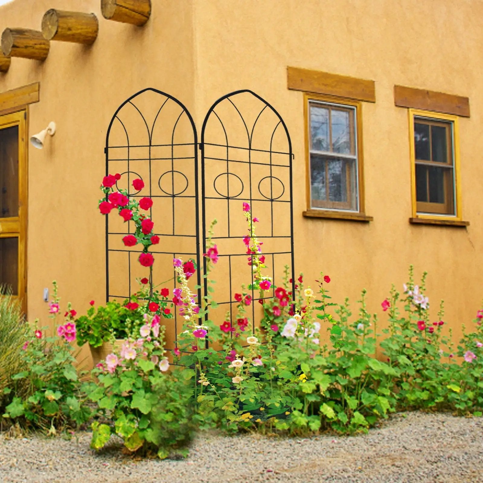 Metal Garden Trellis Rustproof Trellis For Climbing Plant, Outdoor Flower Support by HouseOfZazla