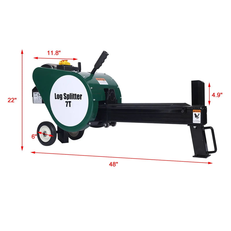 Double Flywheel Electric Log Splitter 7 Ton Portable Firewood Machine Steel - Black by HouseOfZazla