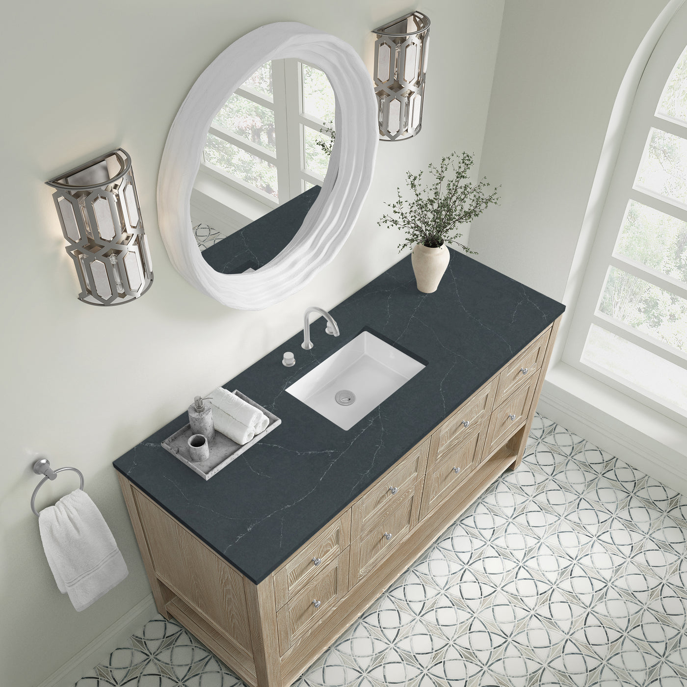 James Martin Breckenridge 60" Single Bathroom Vanity, Whitewashed Oak, view 35