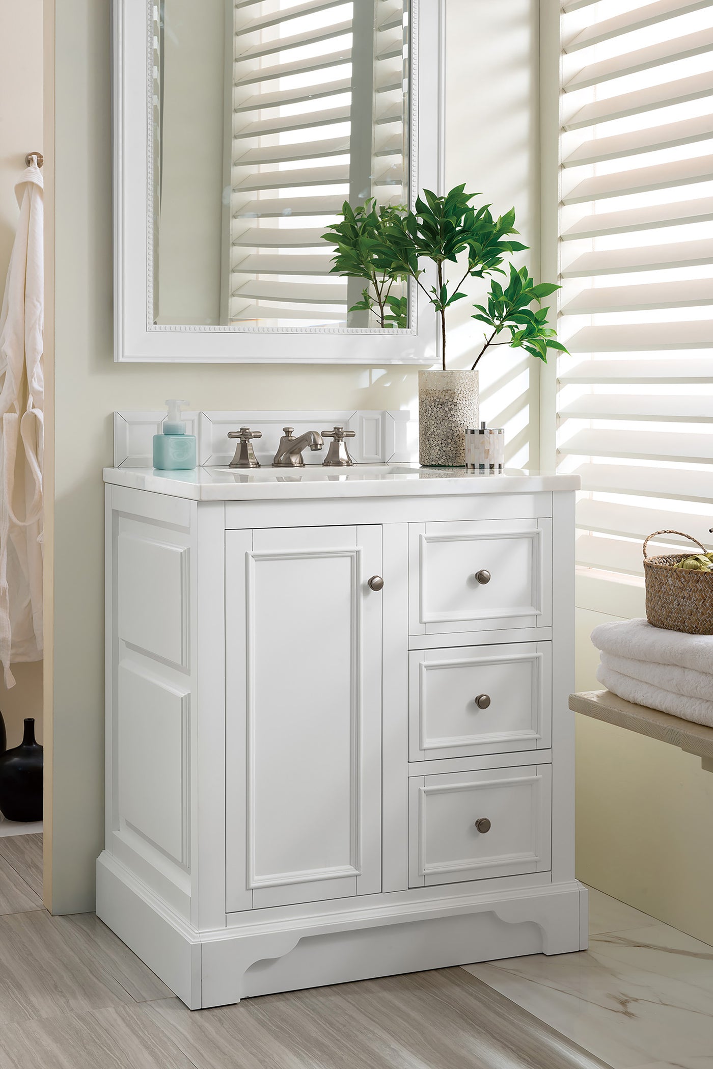 James Martin De Soto 30" Single Bathroom Vanity, Bright White, view 24