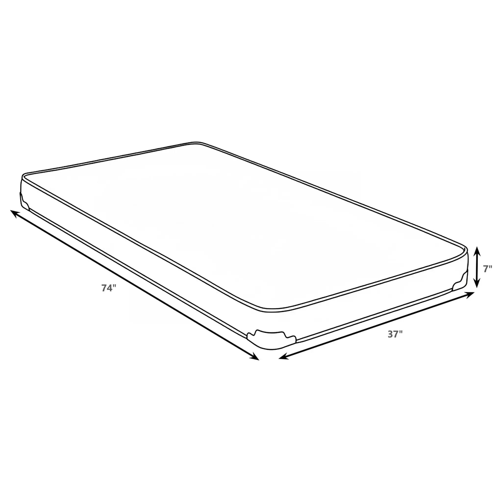 Drover 7-inch Twin Foam Mattress with Built-in Bunkie Board by Unique Piece Furniture