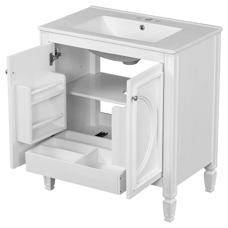 Double Sink Bathroom Vanity Set with Wall Mount Mirror Cabinet by HouseOfZazla