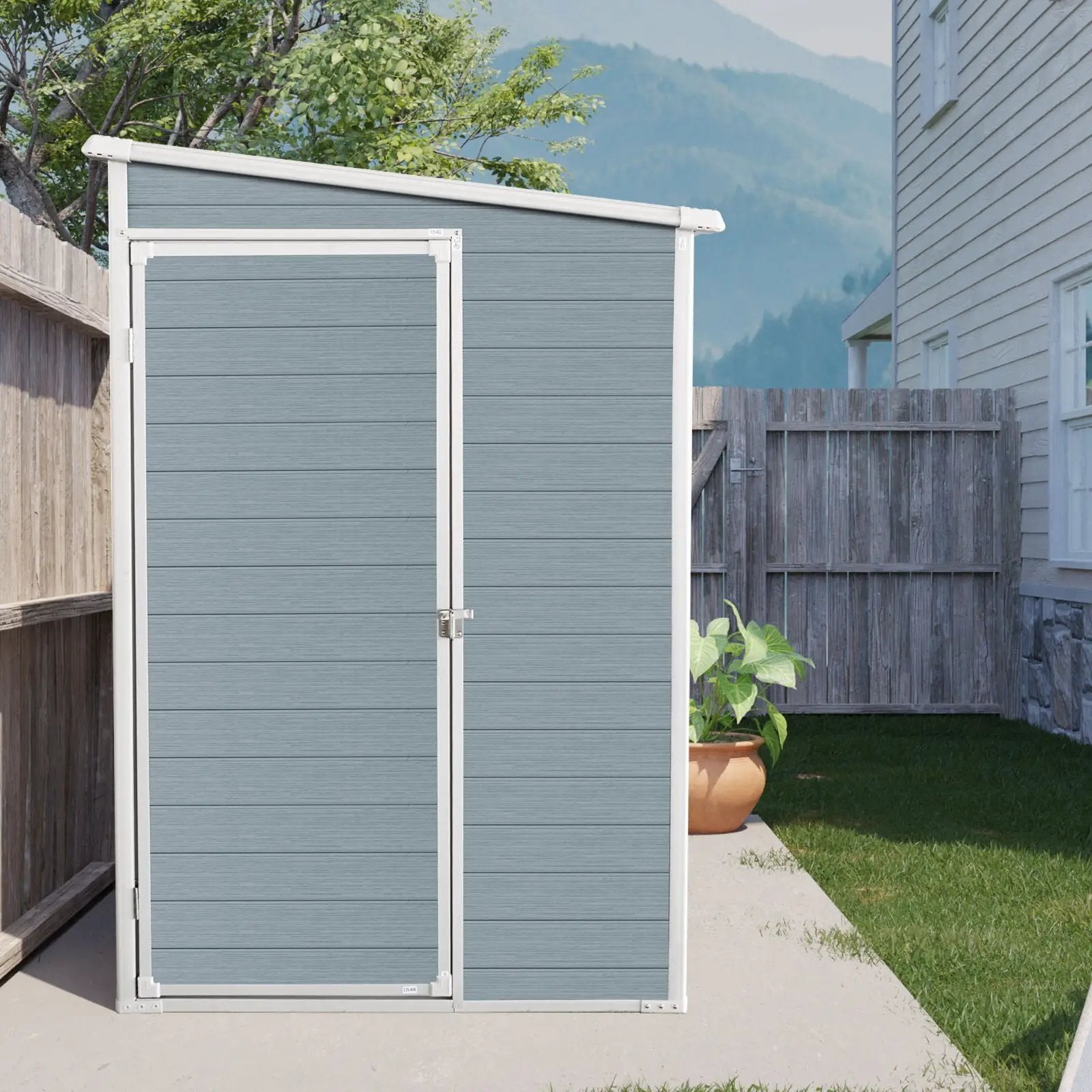 Outdoor Storage Shed With Floor Resin Shed With Two-Window, Waterproof, Lockable Doors For Patio, Yard, Lawn by HouseOfZazla