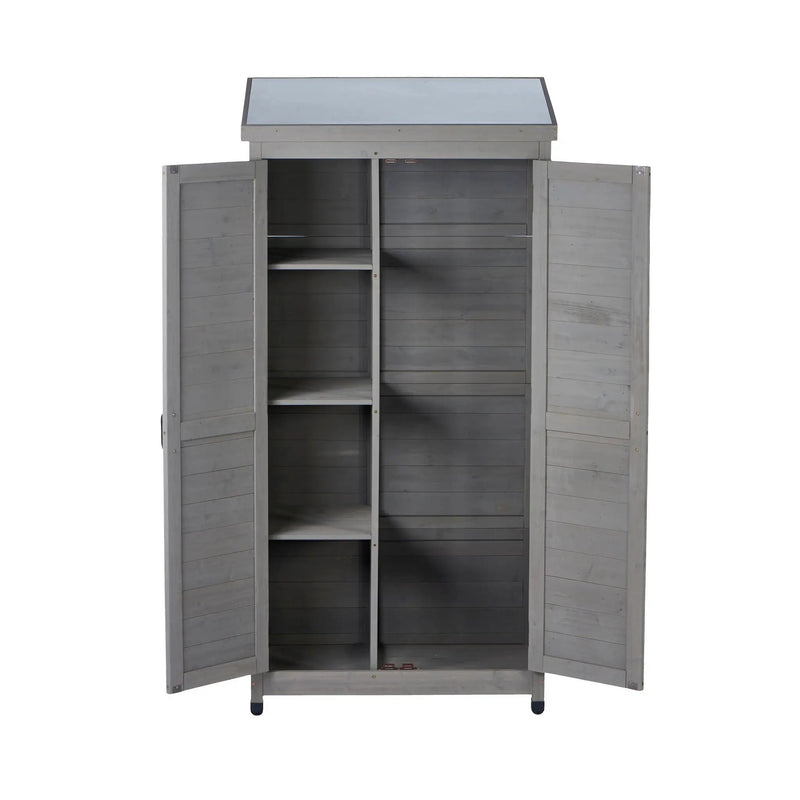 Outdoor Storage Shed With Vertical Tool Cabinet For Backyard by HouseOfZazla
