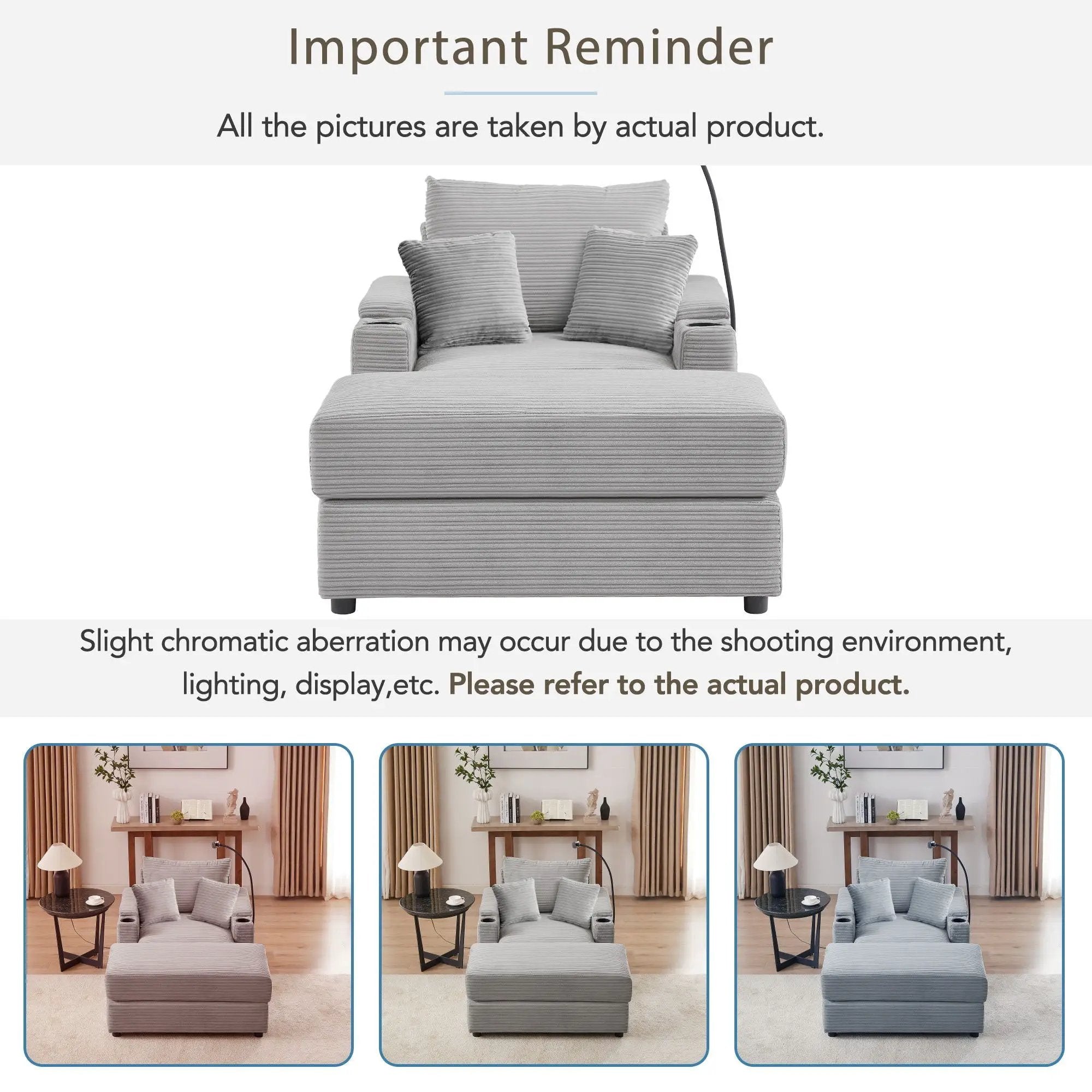 Modern Style Loveseat Sofa Sectional Sofa Couch With Storage Space, A Movable Ottoman, Two USB Ports, Two Cup Holders, A Phone Holder For Living Room by HouseOfZazla