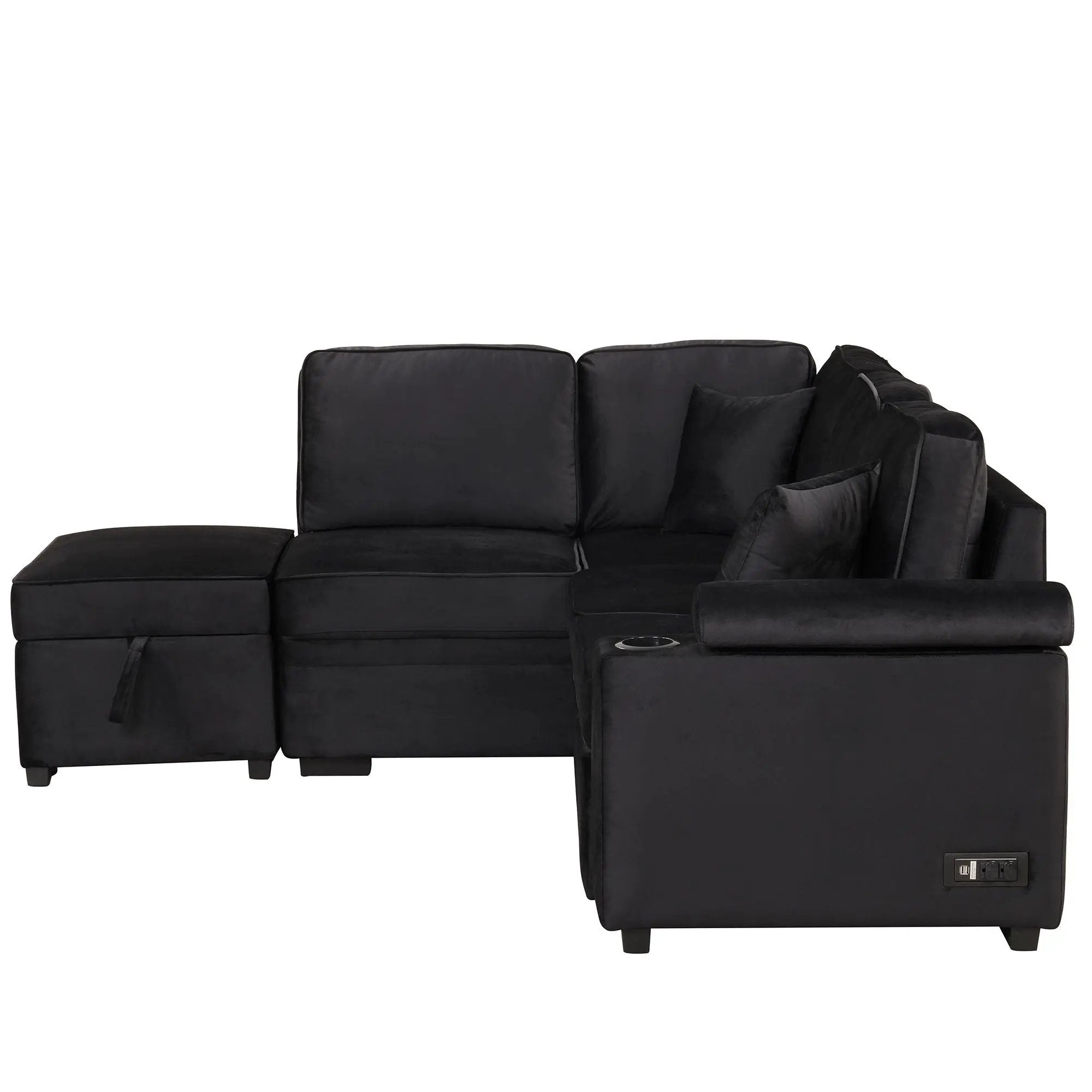 Sleeper Sofa Bed, 2 In 1 Pull Out Sofa Bed L Shape Couch With Storage Ottoman For Living Room, Bedroom Couch And Small Apartment by HouseOfZazla