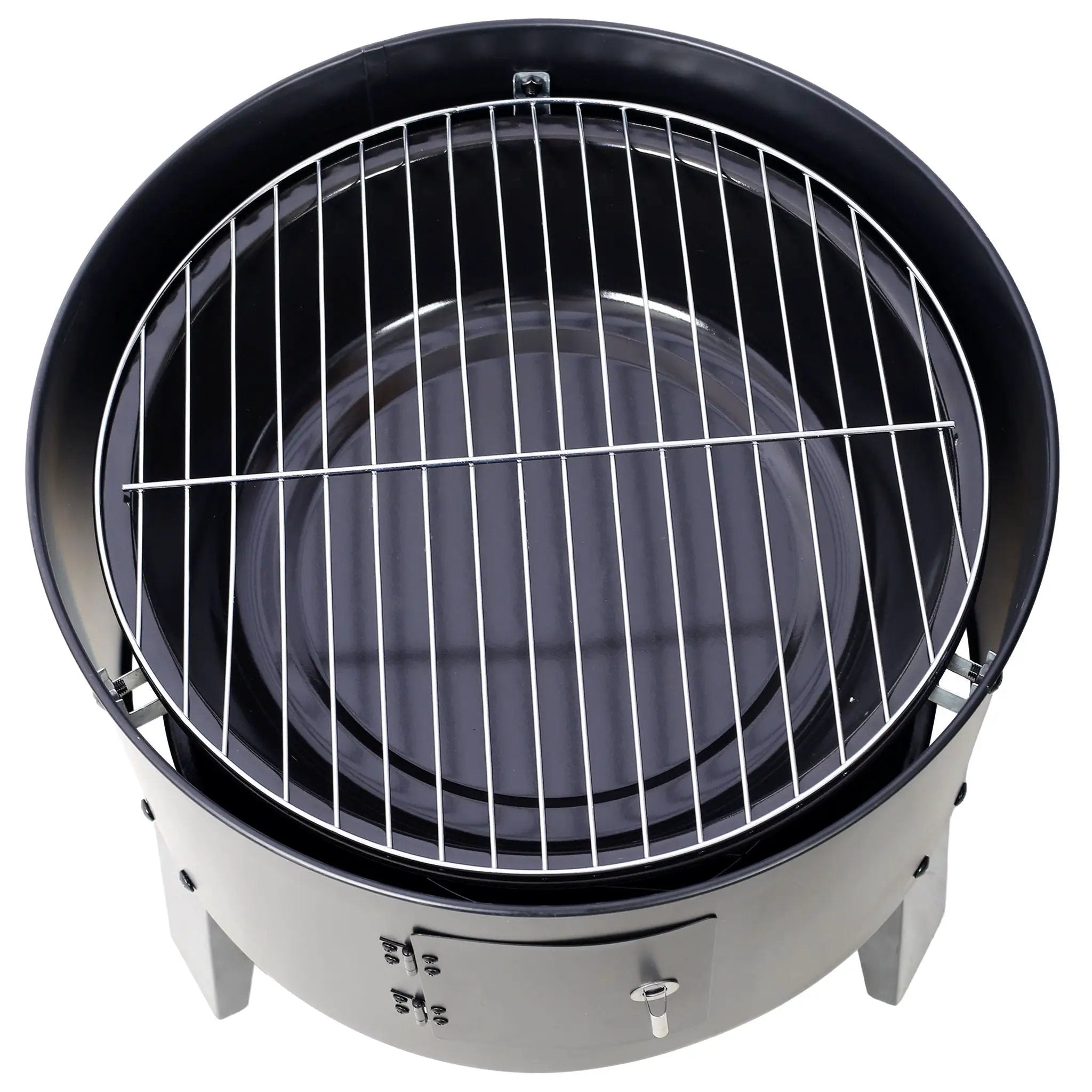 Portable Charcoal Smoker Grill For Outdoor Cooking - Black by HouseOfZazla