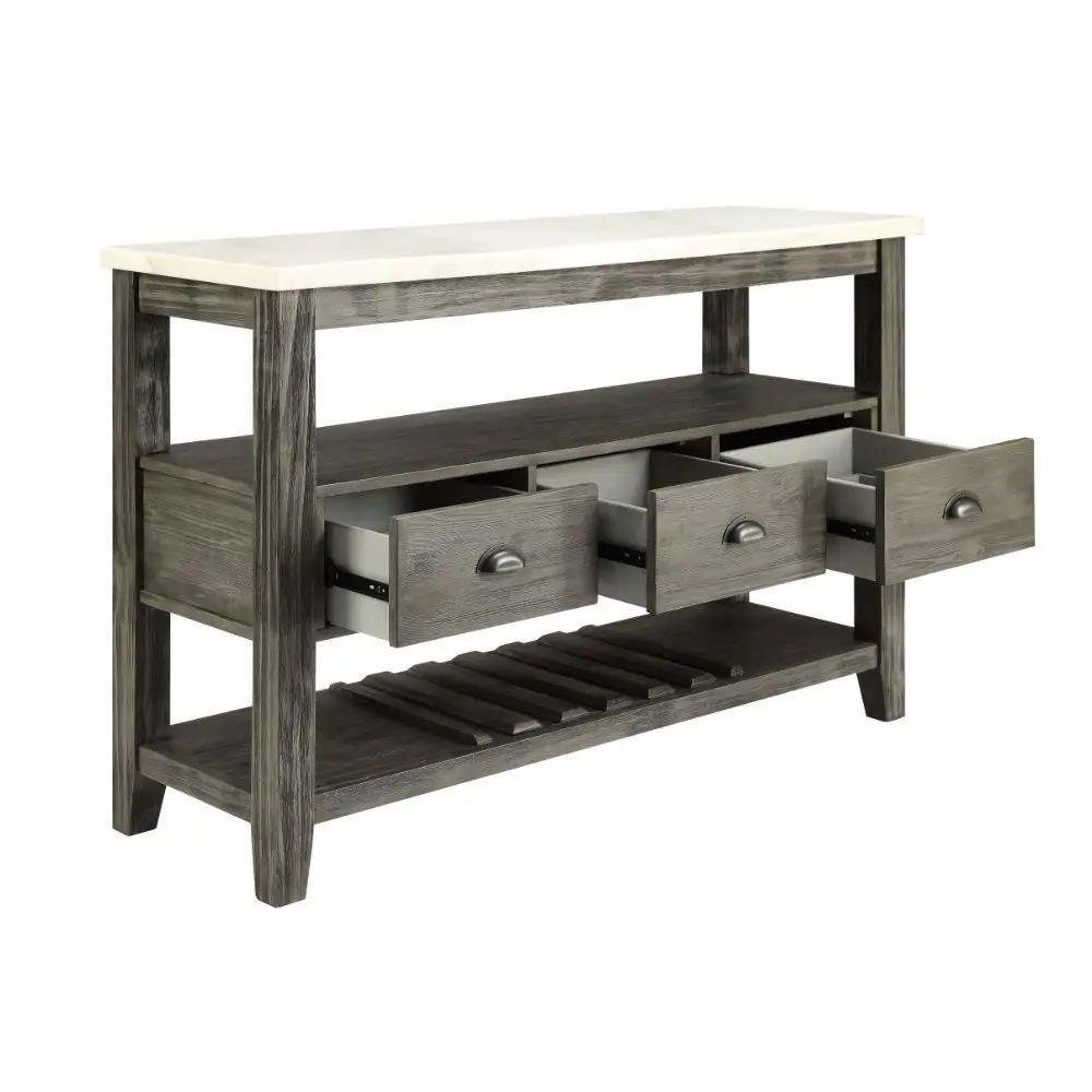 Merel - Server - White Marble Top & Gray Oak by Unique Piece Furniture