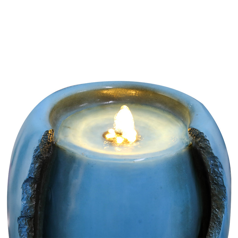 Resin Blue Vase Water Fountain Tabletop with LED, photo 9 of 10