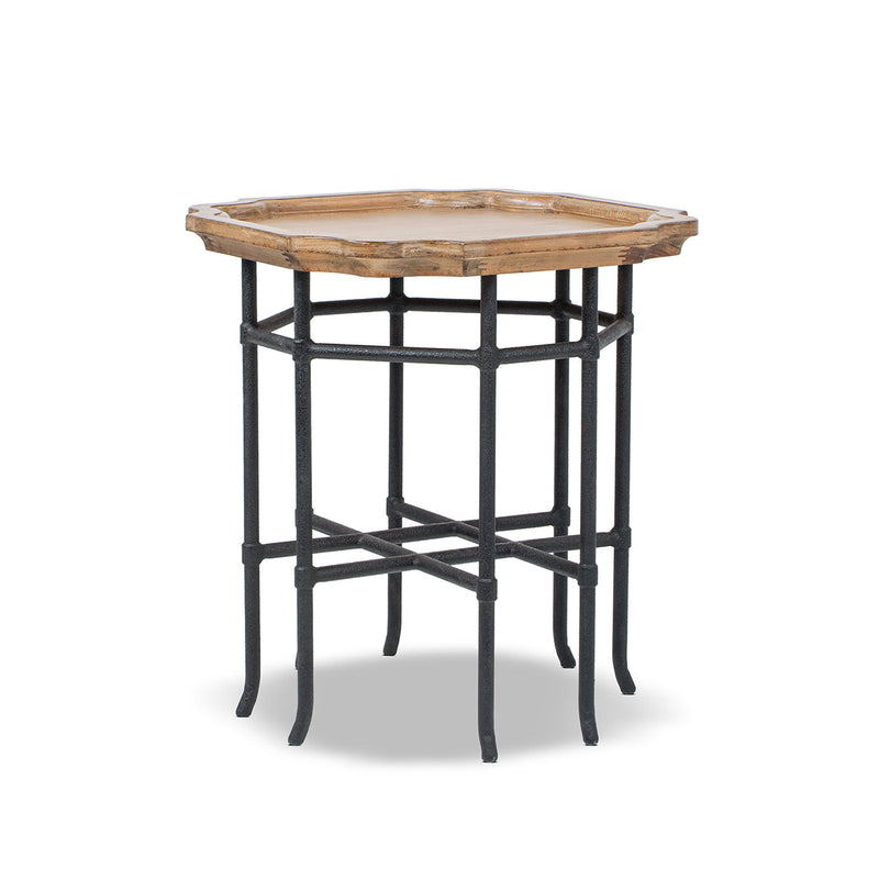 Foundry 24" Square Reclaimed Pine Wood & Iron Side Table Antique by HouseOfZazla