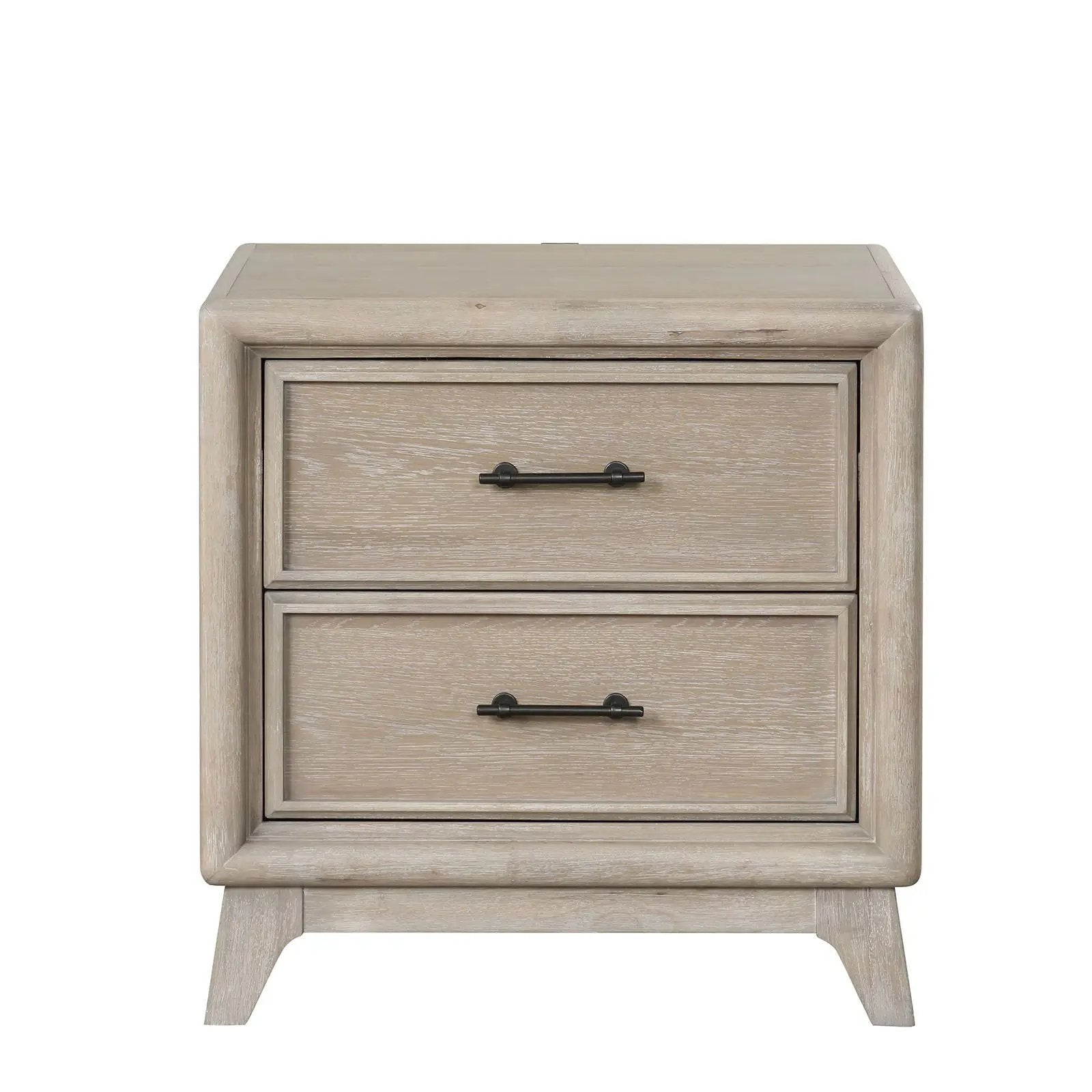 1 Piece Nightstand With Angled Feet, Dovetail Drawers, Bedroom Furniture - Oak by Unique Piece Furniture
