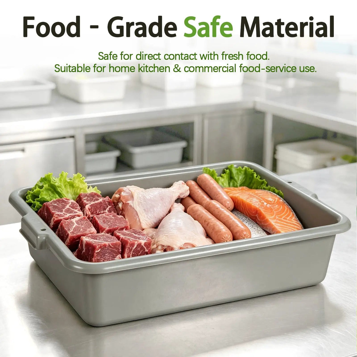 6-Pack Commercial Meat Tubs with Lids by HouseOfZazla