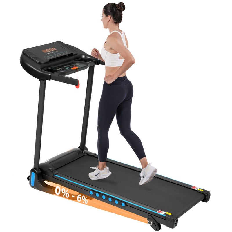 Incline Treadmill For Running & Walking, Hydraulic System Auto Folding With Type C & USB Charge For Android, 10Mph, Bluetooth Speaker - Black by HouseOfZazla
