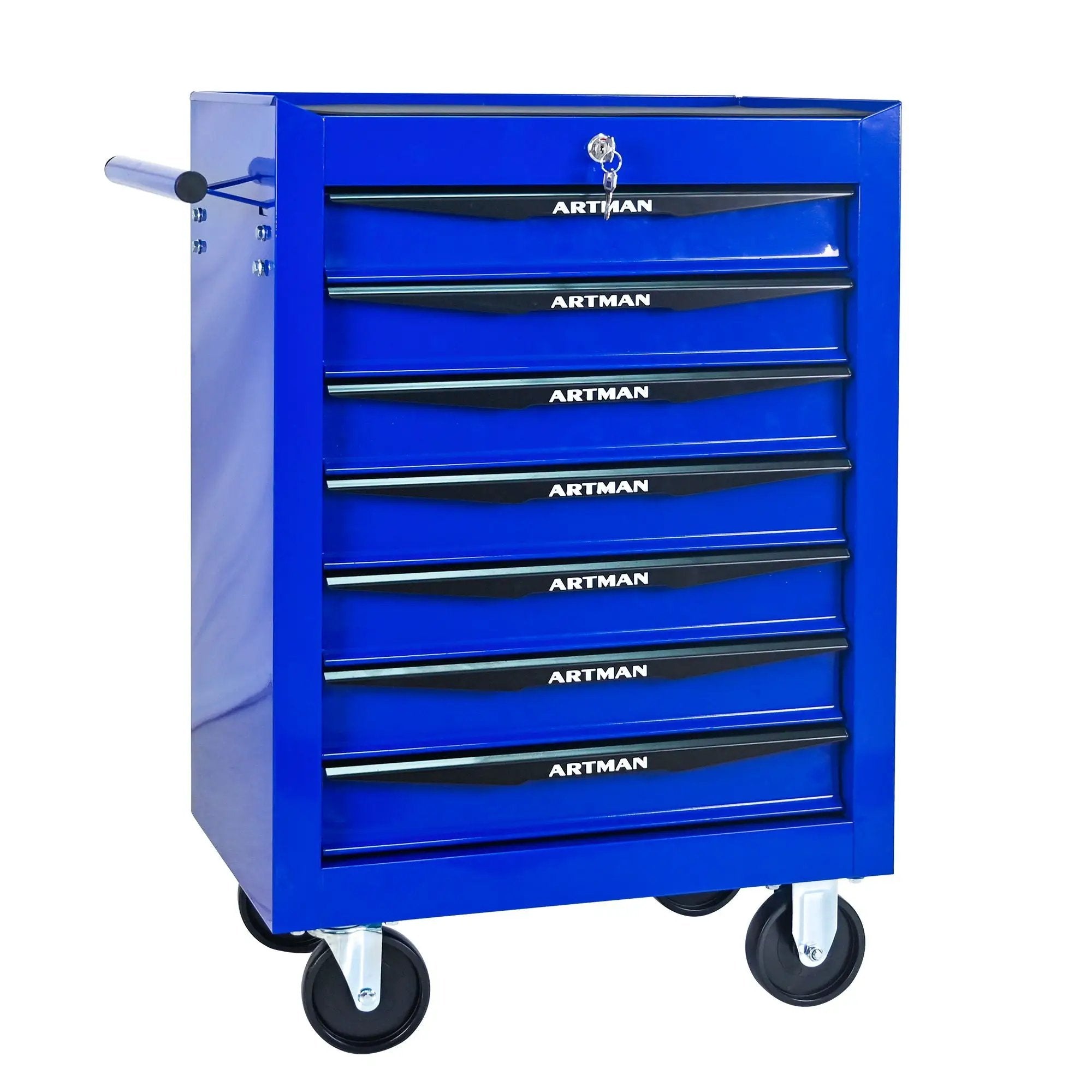 Rolling Metal Tool Chest With Drawers, Steel Storage Cabinet With Ball Bearing Slides by HouseOfZazla