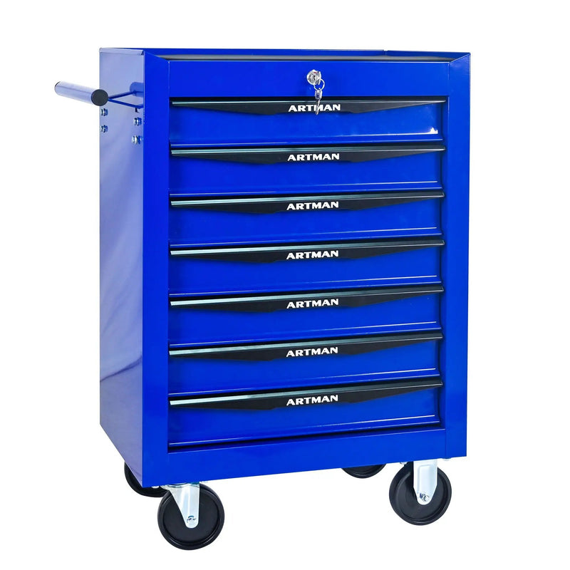 Rolling Metal Tool Chest With Drawers, Steel Storage Cabinet With Ball Bearing Slides by HouseOfZazla