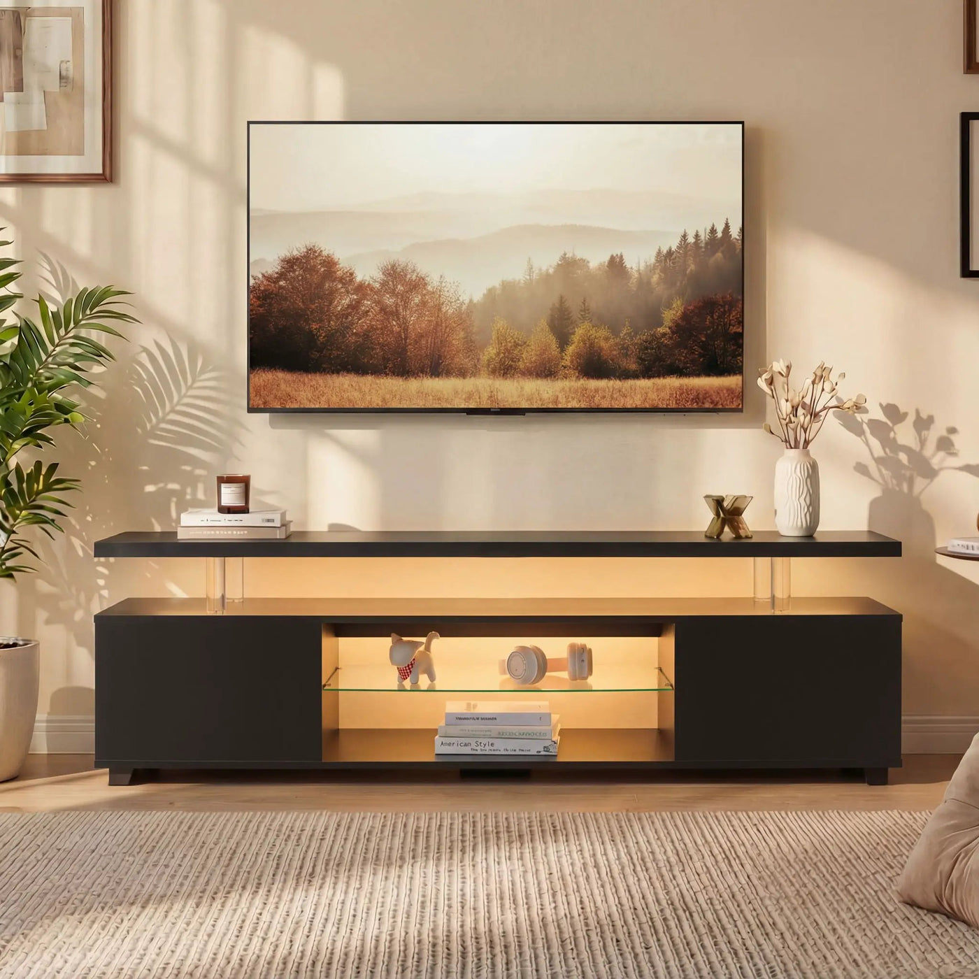 TV Stant With LED And Large Side Cabinet by HouseOfZazla