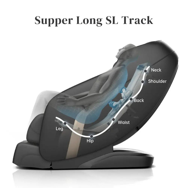 Massage Chair, Zero Gravity Shiatsu Massage Chairs Full Body And Recliner Sl-Track Massage Chair With Bluetooth Speaker, Anion, Thai Stretch, USB Charing, Heating And Foot Roller Massager - Black by HouseOfZazla