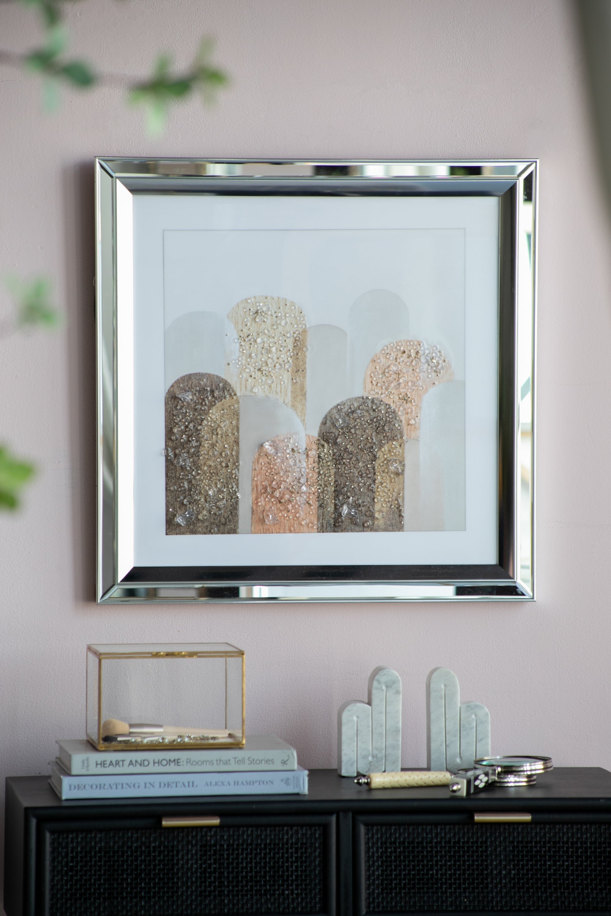 S/2 23.6x23.6' Kaiden Crystal Mirror Framed Wall Art by HouseOfZazla
