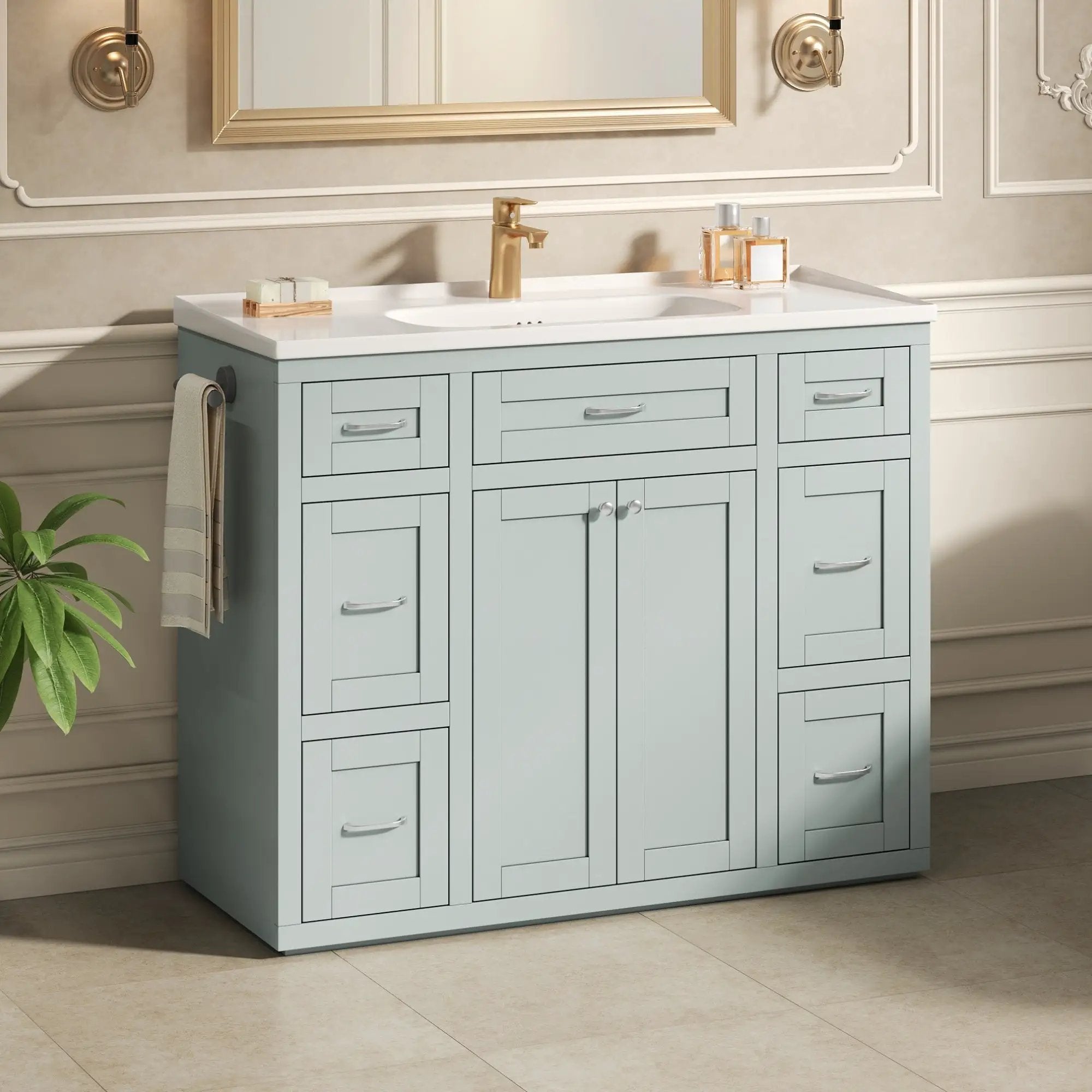 48" Mint Green Bathroom Vanity by HouseOfZazla