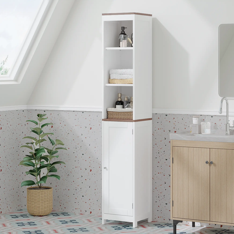 Tall Bathroom Storage Cabinet with Reversible Door by HouseOfZazla