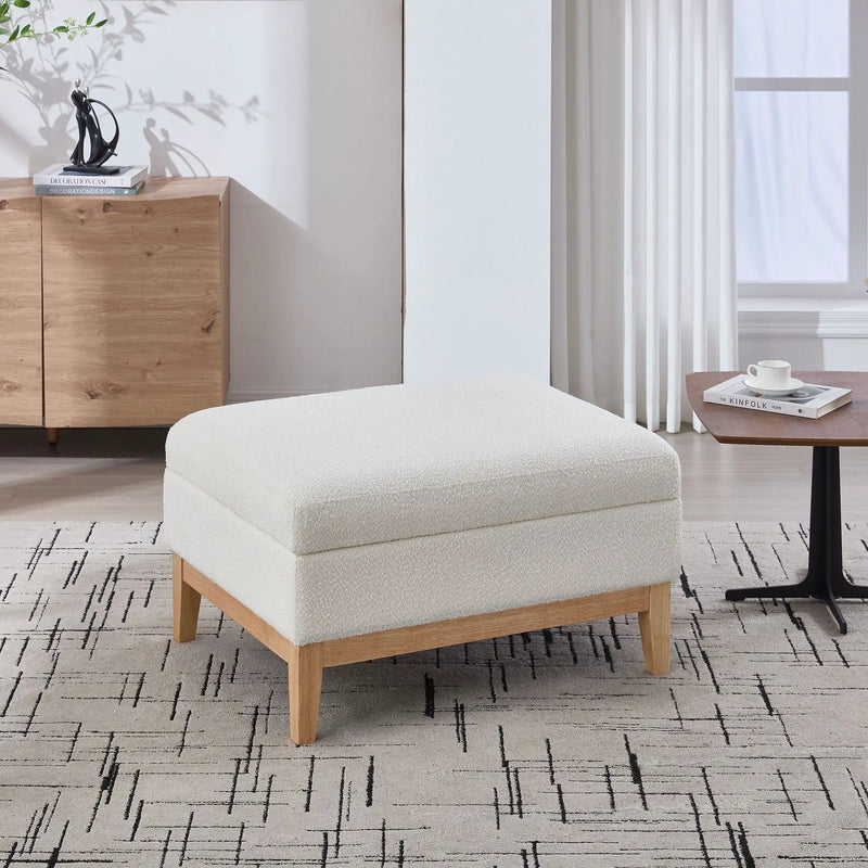 Upholstered Storage Ottoman With Reversible Lid Coffee Table, Foot Stool by HouseOfZazla