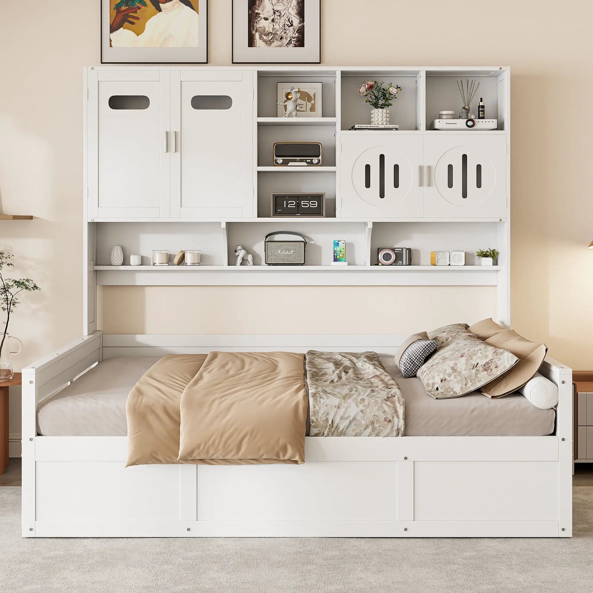 Daybed With All-In-One Cabinet And Shelf by HouseOfZazla