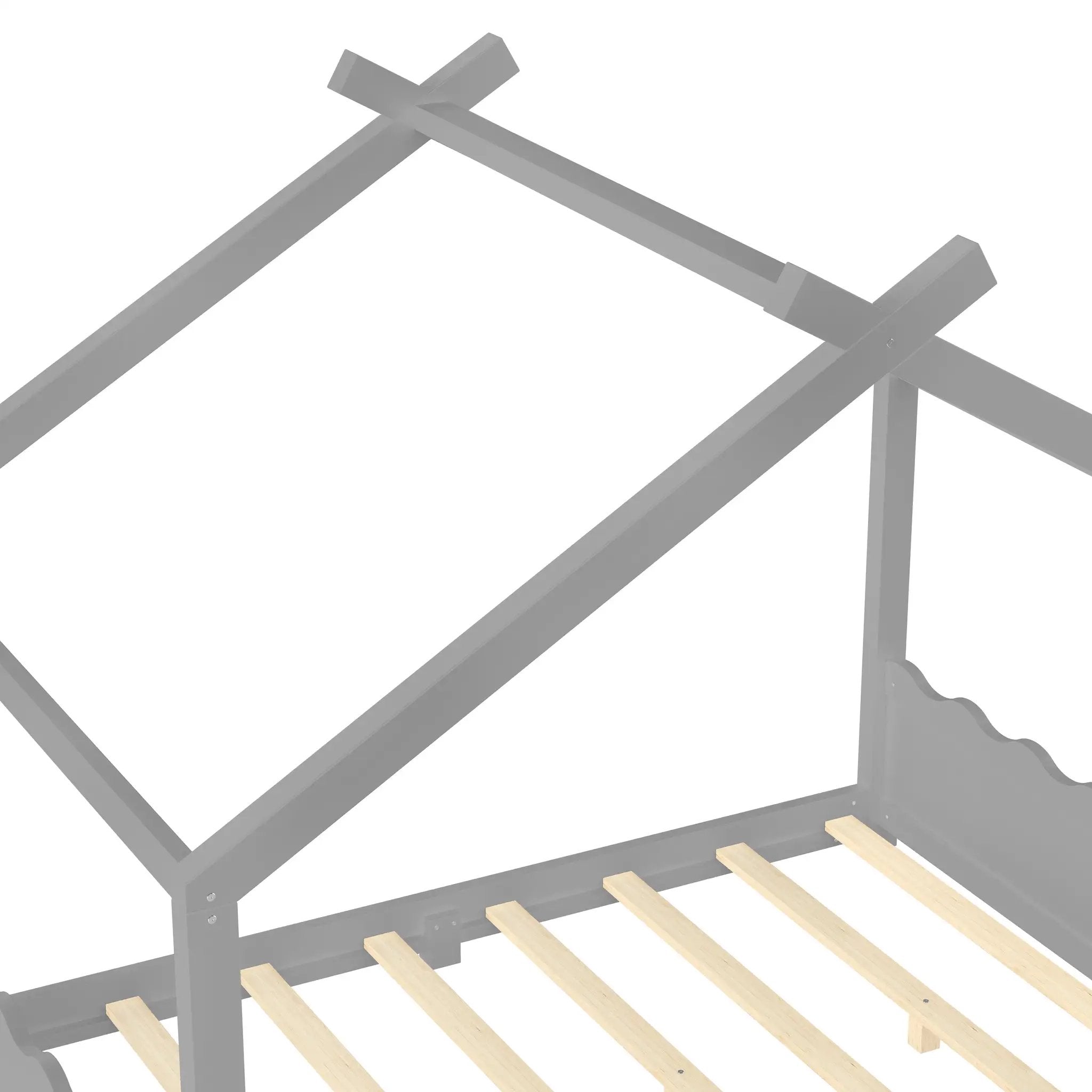 Full House Floor Bed with Support Slats by HouseOfZazla