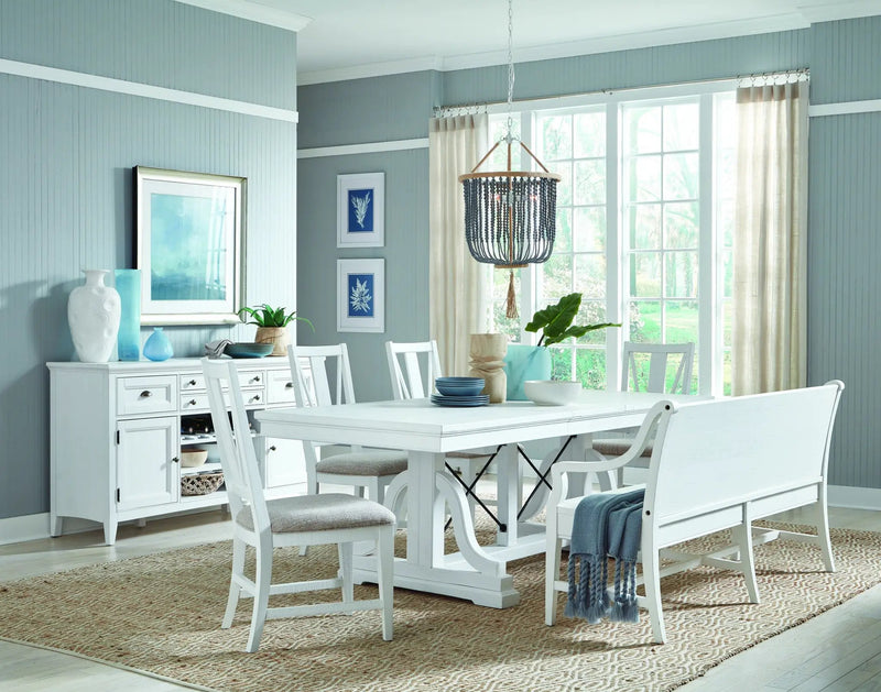 Heron Cove - Trestle Dining Table - Chalk White by Unique Piece Furniture