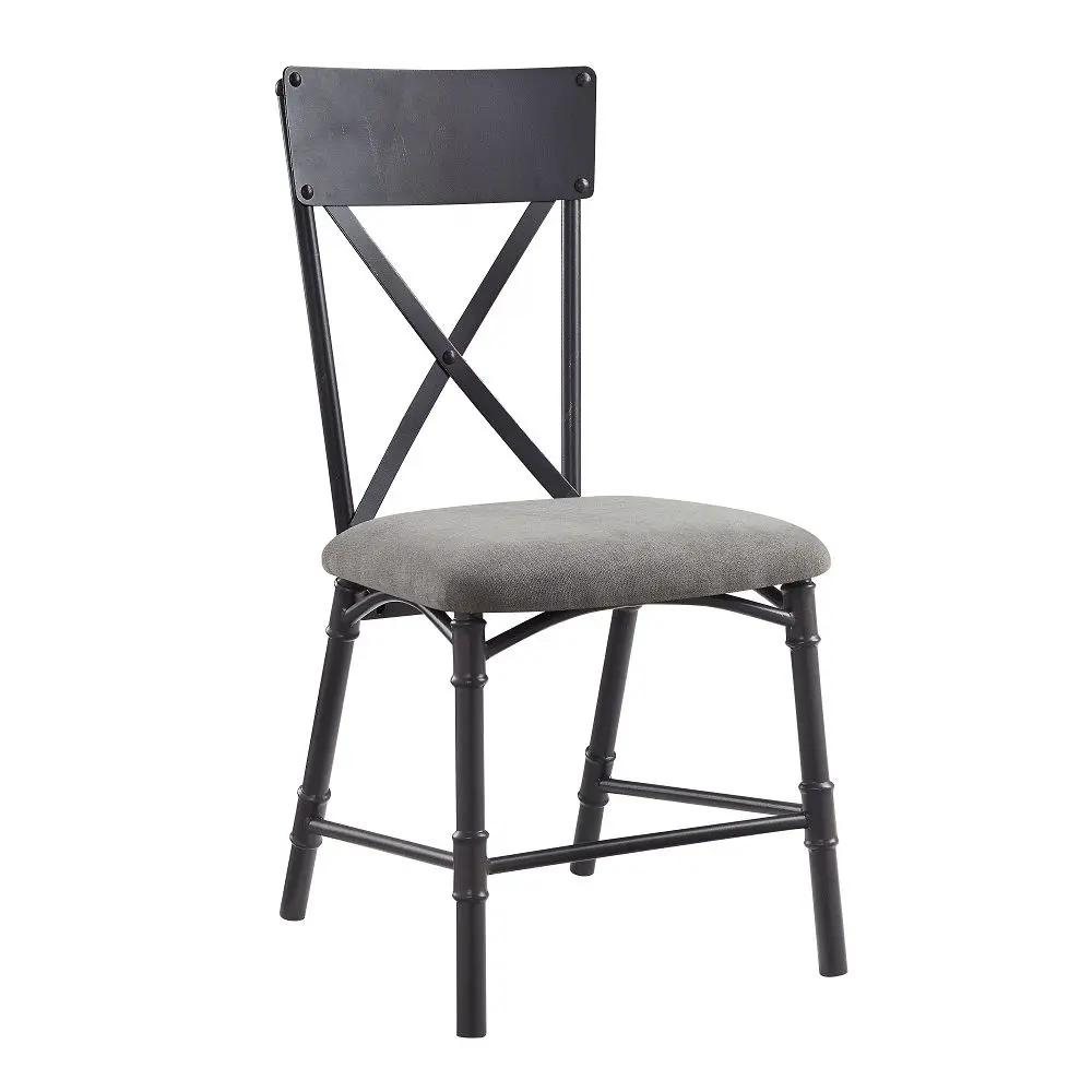 Edina - Side Chair (Set of 2) - Gray Fabric, Oak & Sandy Black by Unique Piece Furniture