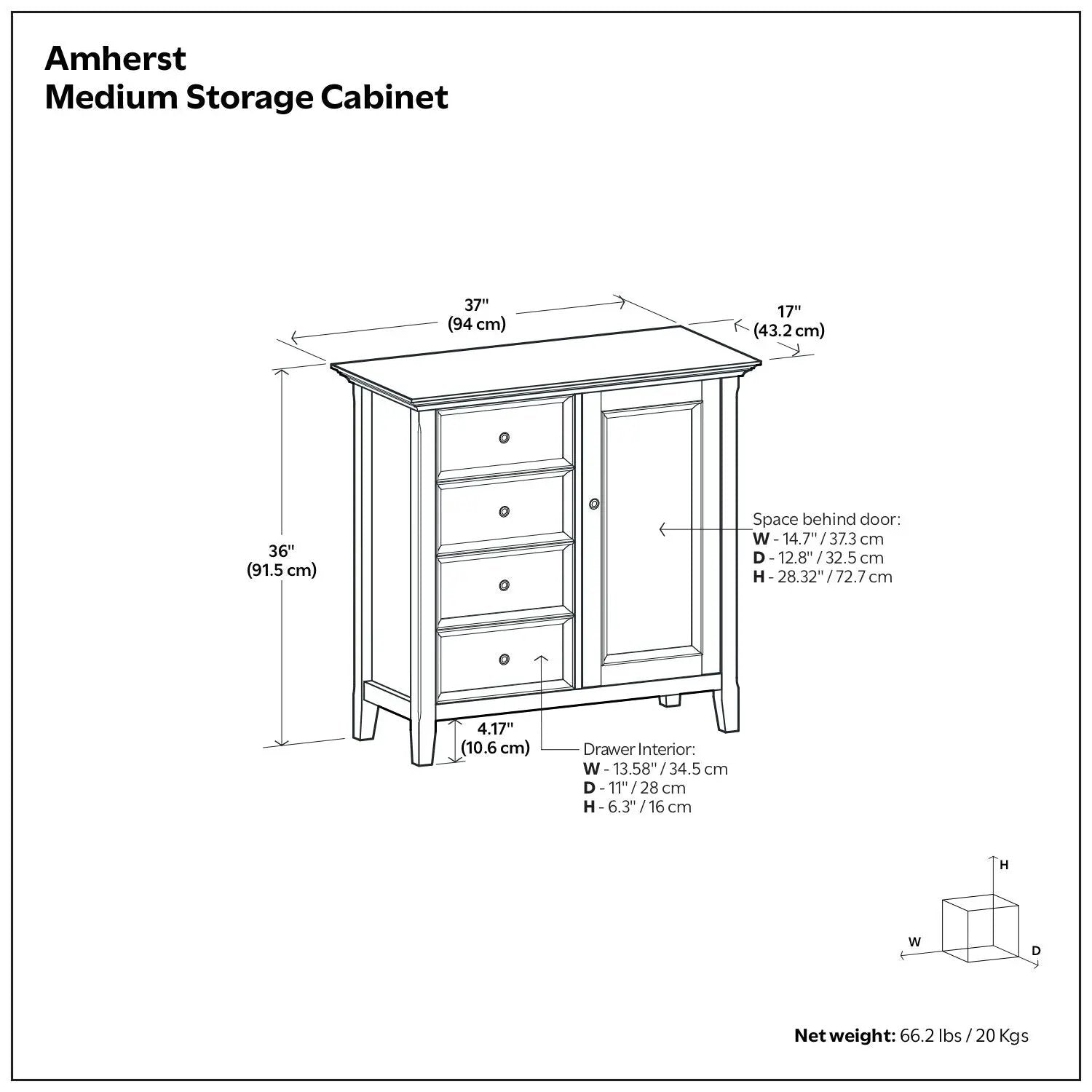 Amherst - Handcrafted Medium Storage Cabinet by Unique Piece Furniture