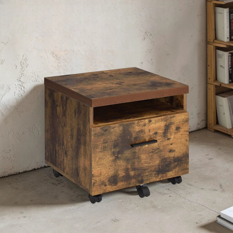 Bob - File Cabinet - Weathered Oak / Black by Unique Piece Furniture