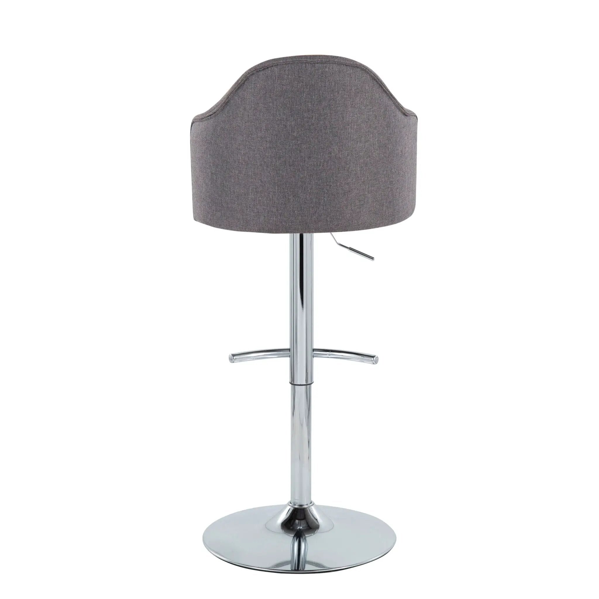 Ahoy - Contemporary Adjustable Barstool With Swivel With Rounded T Footrest (Set of 2) by HouseOfZazla