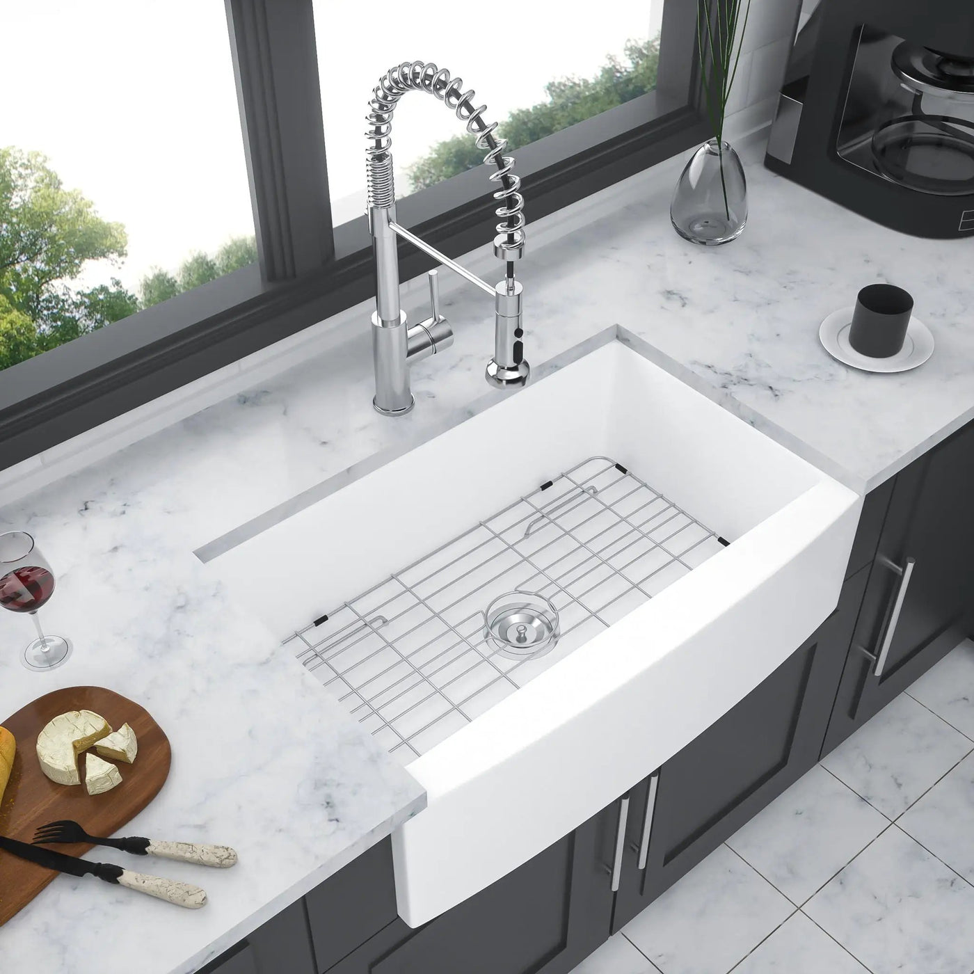 Farmhouse Sink, Apron Front Single Bowl With Arch Edge Design by HouseOfZazla