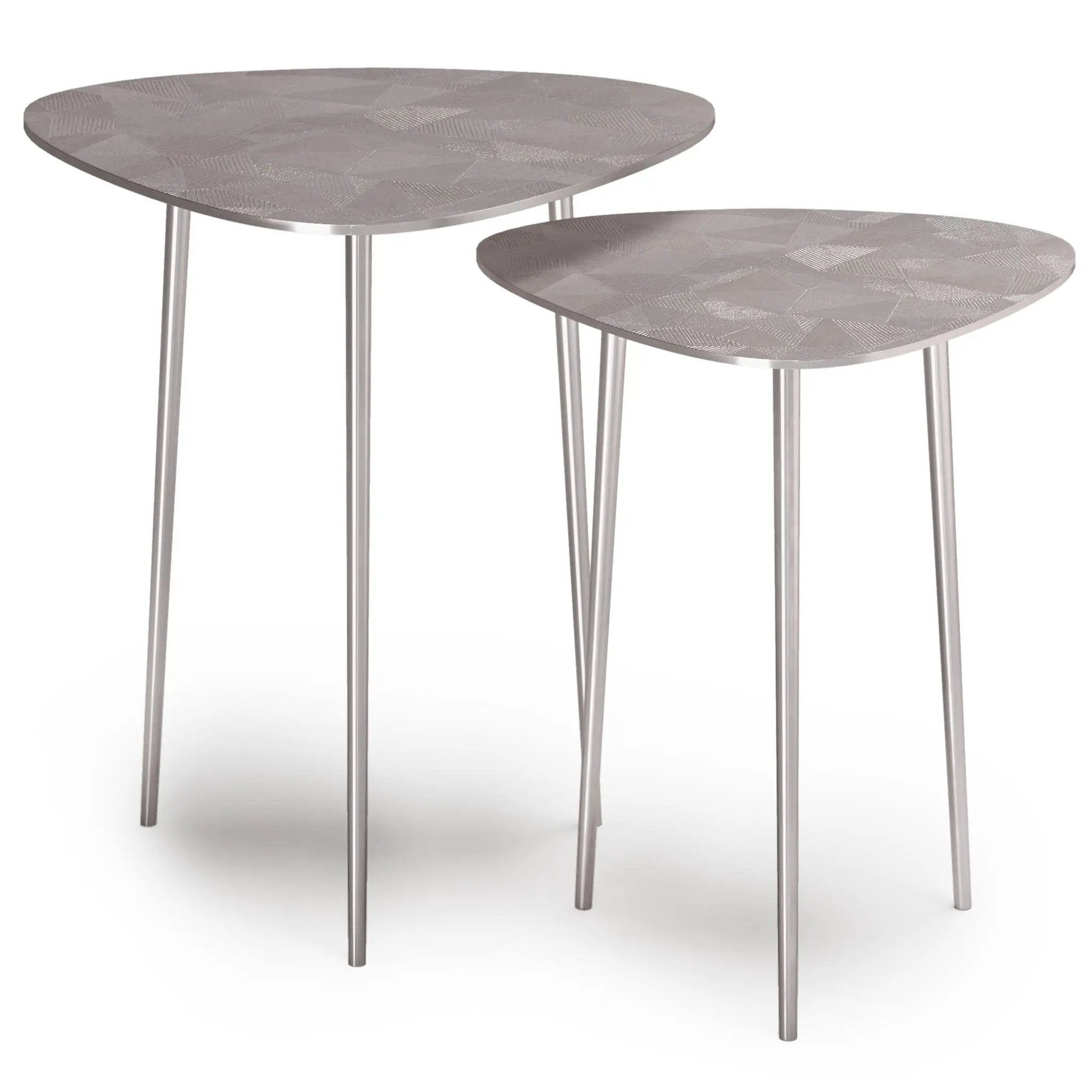 Shelton - 2 Piece Metal Nesting Table - Nickel by Unique Piece Furniture