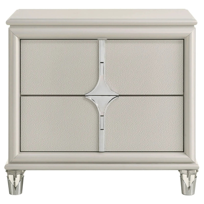 Olivia 2-drawer Nightstand Bedside Table Pearl White by Unique Piece Furniture